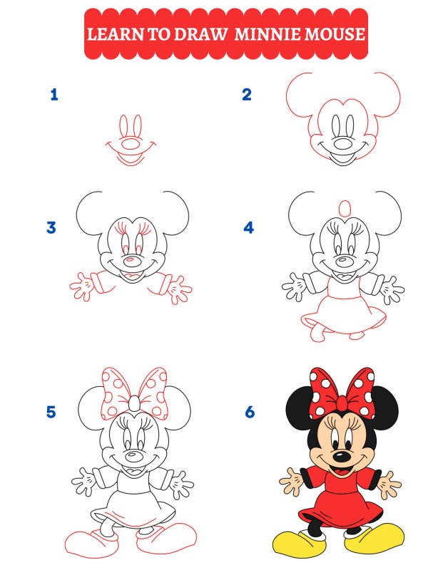 Wie zeichnet man Minnie Maus