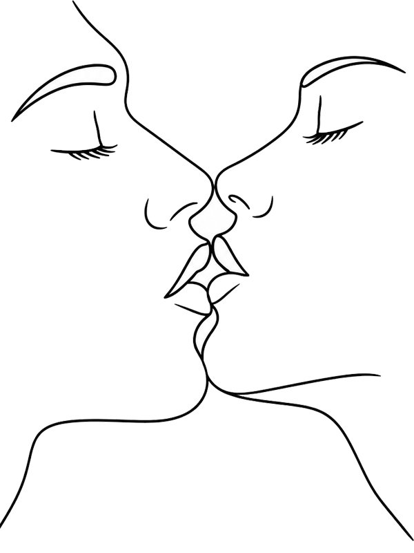 Kuss geben Ausmalbild Kuss geben Ausmalbild