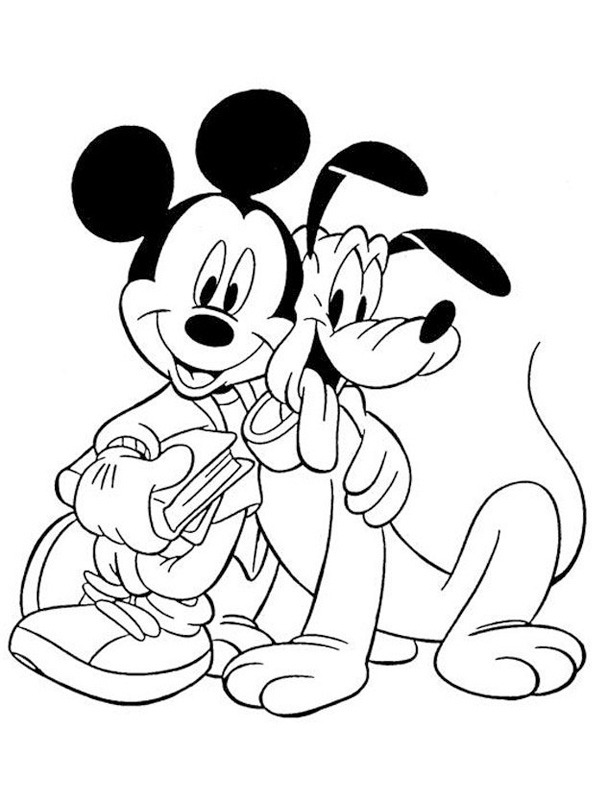 Micky Maus und Pluto Ausmalbild
