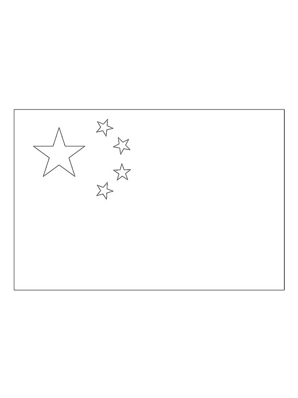 Flagge der Volksrepublik China Ausmalbild