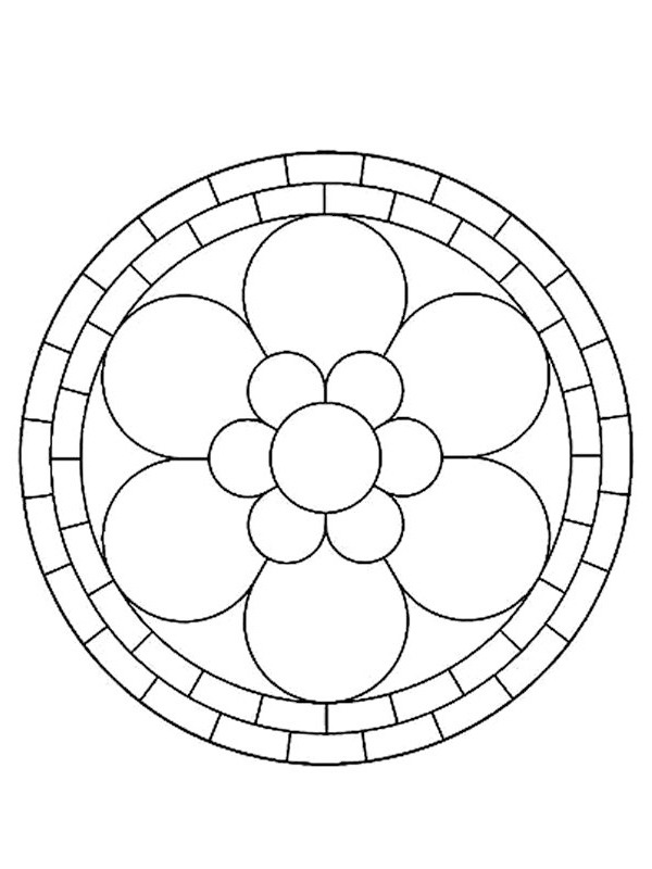 Einfaches Mandala Ausmalbild