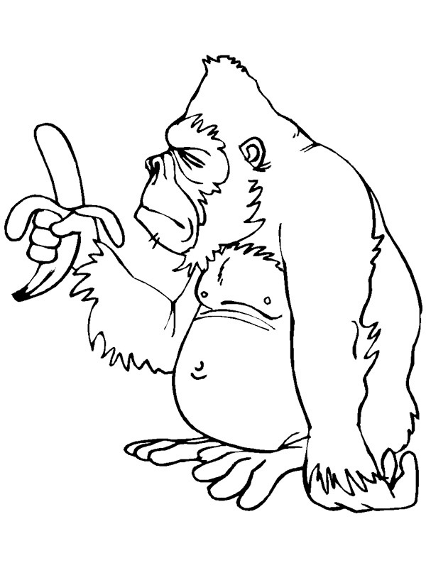 Affe mit Banane Ausmalbild