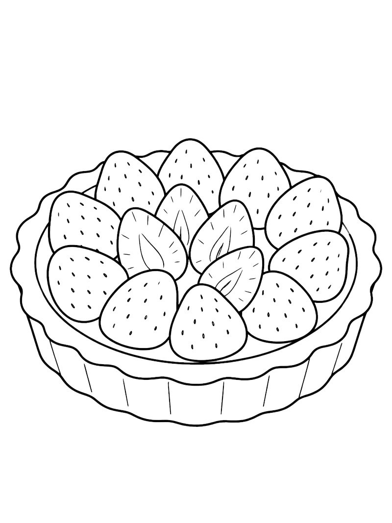 Erdbeertorte Ausmalbild Erdbeertorte Ausmalbild
