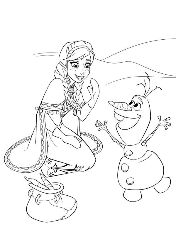 Anna und Olaf Ausmalbild