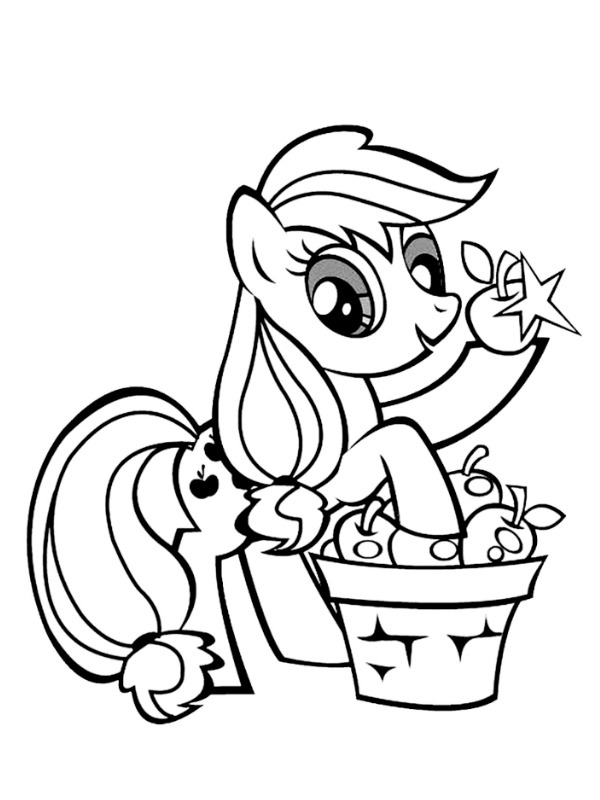 Applejack mit Äpfeln Ausmalbild Applejack mit Äpfeln Ausmalbild