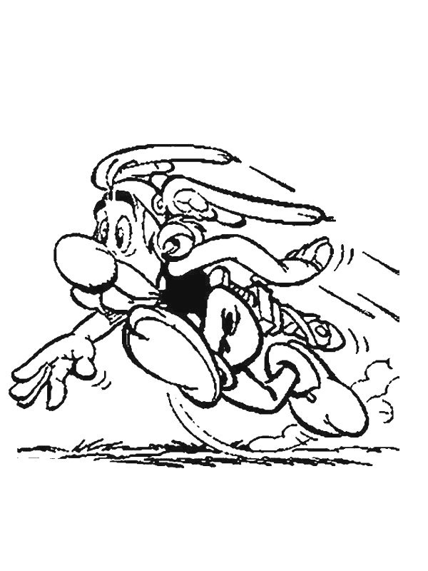 Asterix rennt Ausmalbild