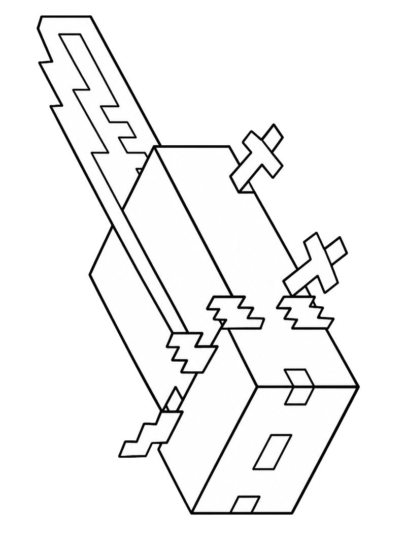 Axolotl (Minecraft) Ausmalbild Axolotl (Minecraft) Ausmalbild