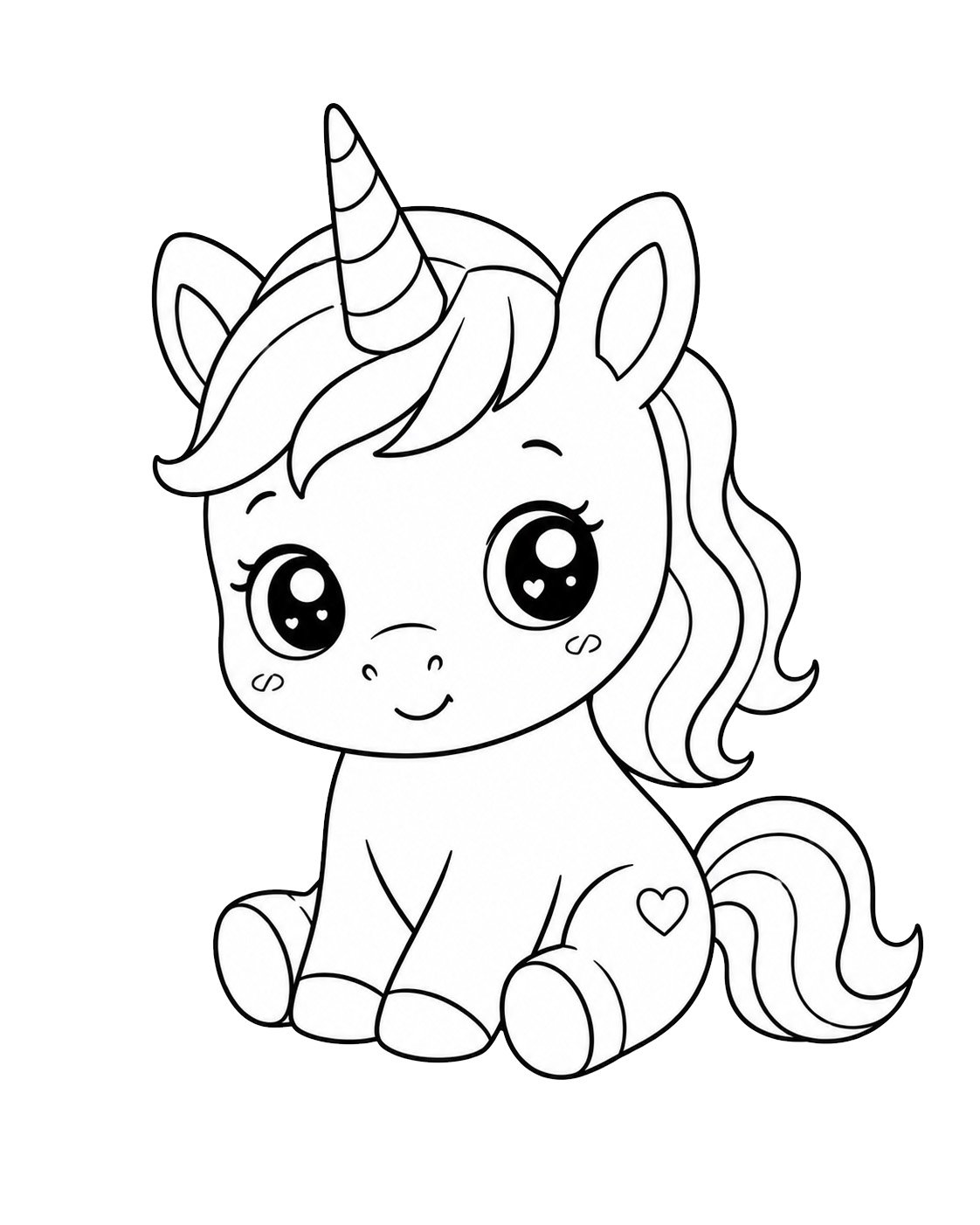 Baby-Einhorn Ausmalbild