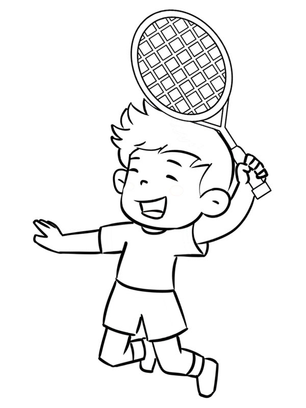 Badminton spielen Ausmalbild