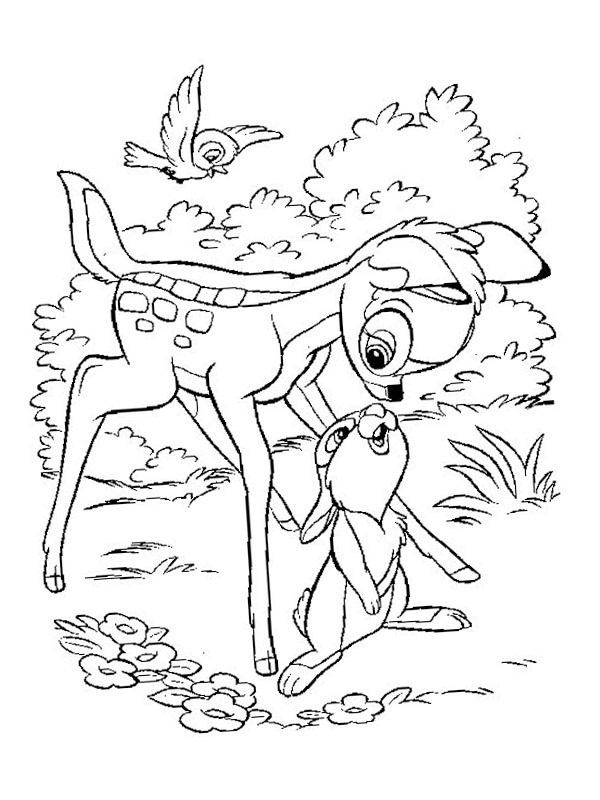 Bambi und Klopfer Ausmalbild