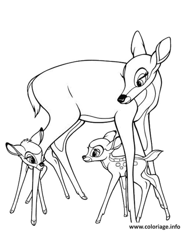 Bambi mit seiner Mutter und Feline Ausmalbild Bambi mit seiner Mutter und Feline Ausmalbild