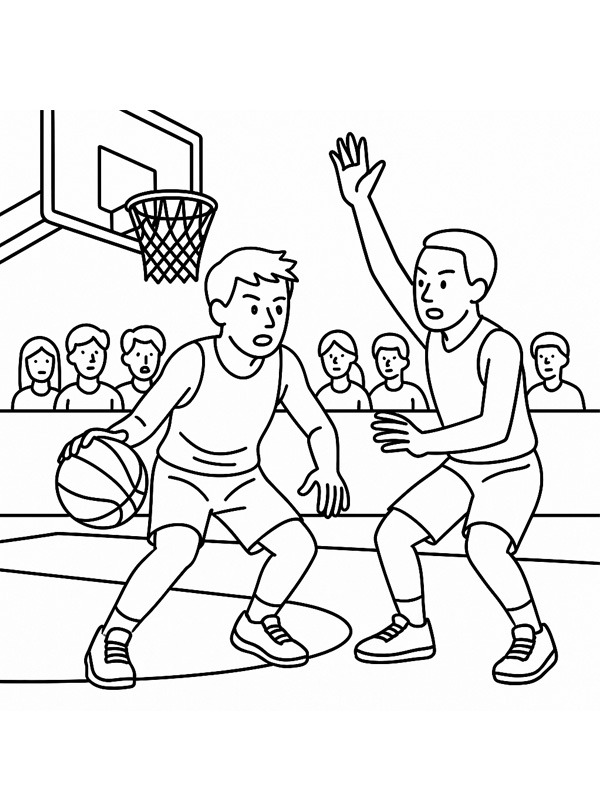 Basketballspiel Ausmalbild