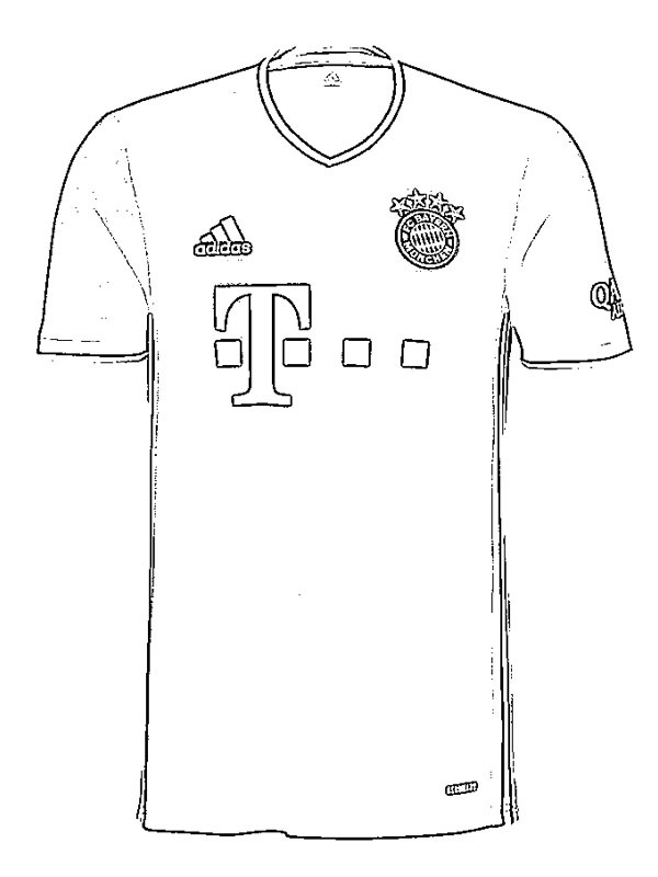 Ausmalbild Bayern München Fußballtrikot | besteausmalbilder.de