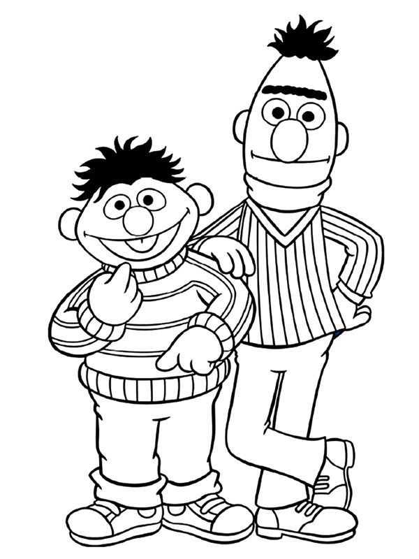 Ernie und Bert Ausmalbild
