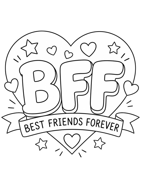 BFF-Herz Ausmalbild