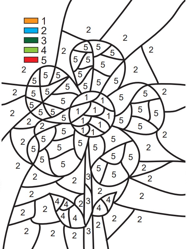 Malen nach Zahlen Blume Ausmalbild