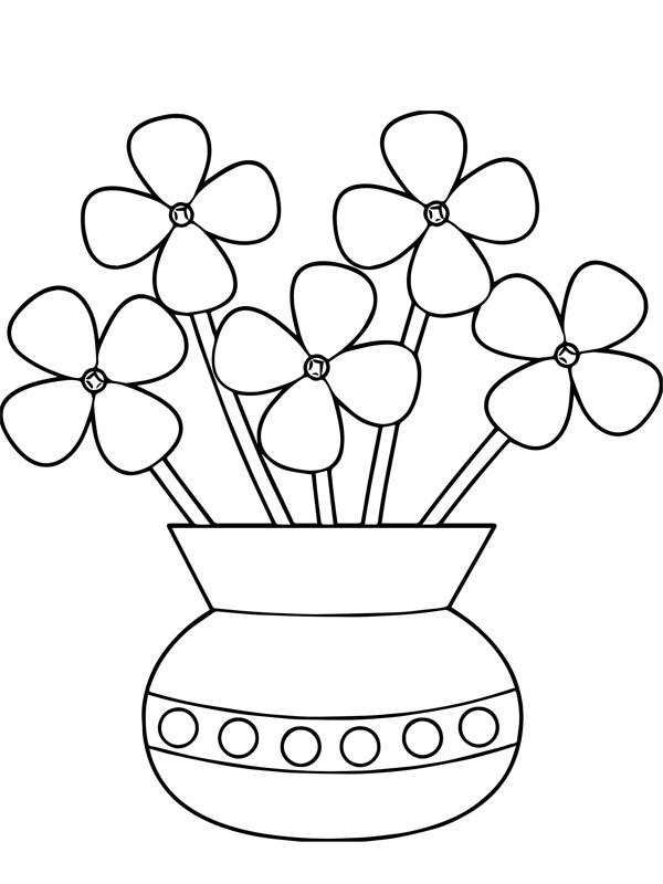 Blumen in der Vase Ausmalbild
