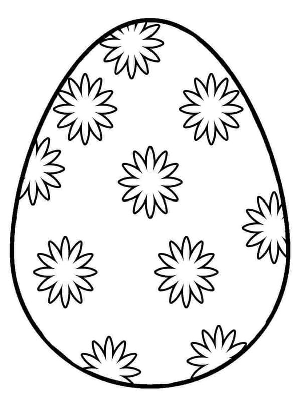 Osterei mit Blumen Ausmalbild