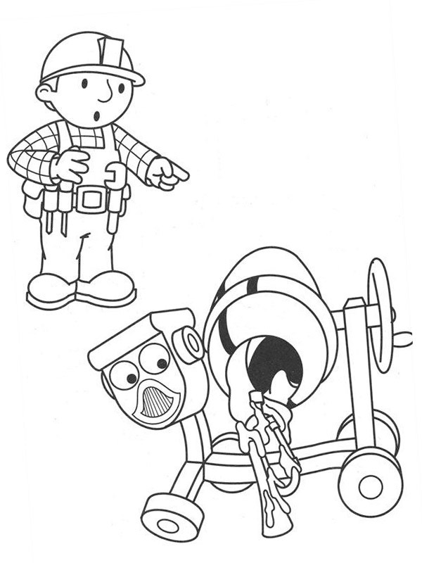 Bob der Baumeister schaut zu Mixi Ausmalbild Bob der Baumeister schaut zu Mixi Ausmalbild