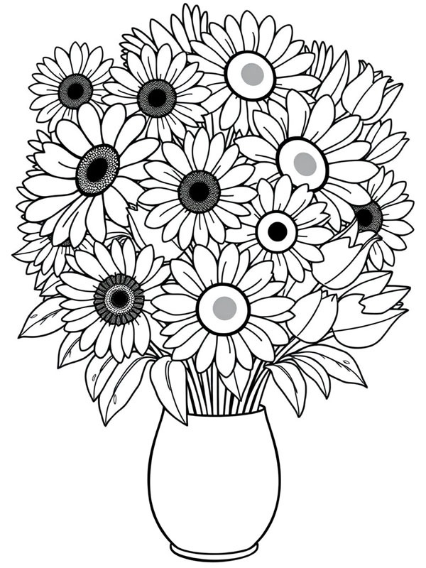 Blumenstrauß für Mama Ausmalbild Blumenstrauß für Mama Ausmalbild