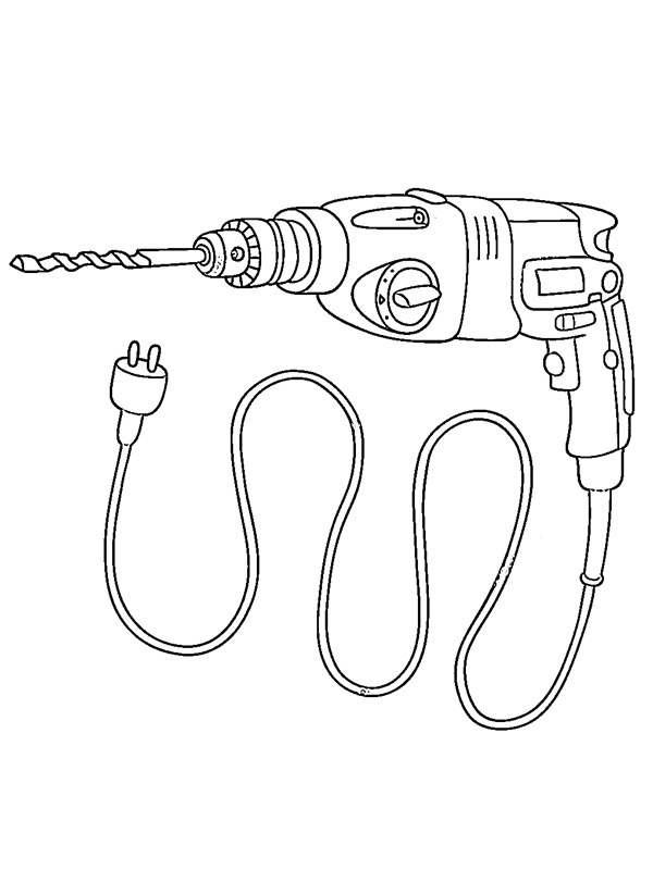 Bohrmaschine Ausmalbild