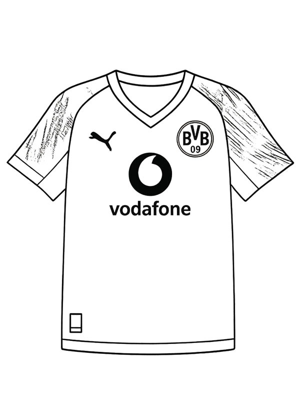Borussia Dortmund Fußballtrikot Ausmalbild Borussia Dortmund Fußballtrikot Ausmalbild
