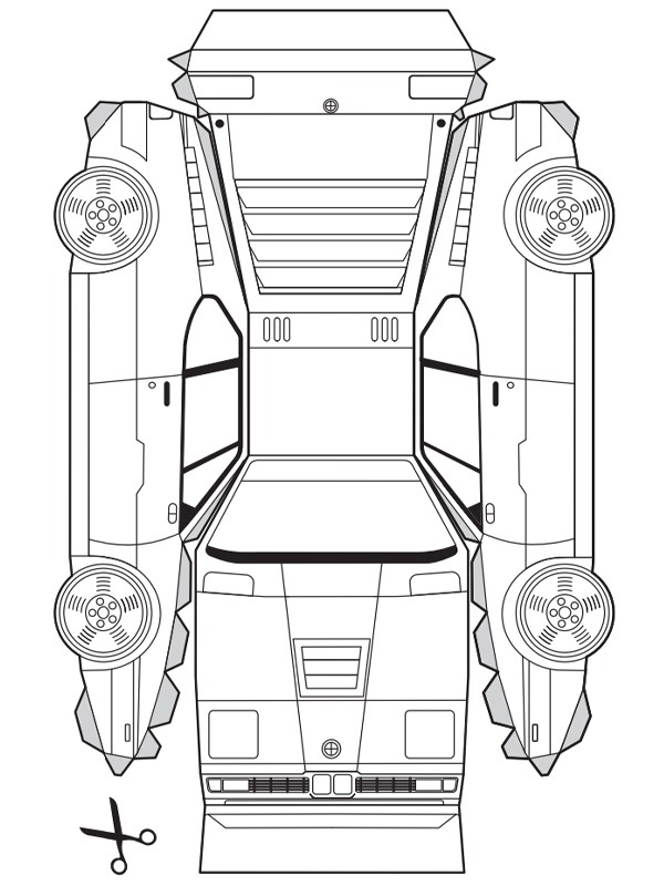 Bauplan BMW M1 Ausmalbild