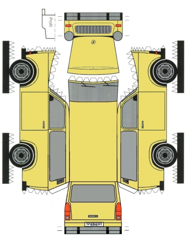 Baubogen Trabant 601 Ausmalbild