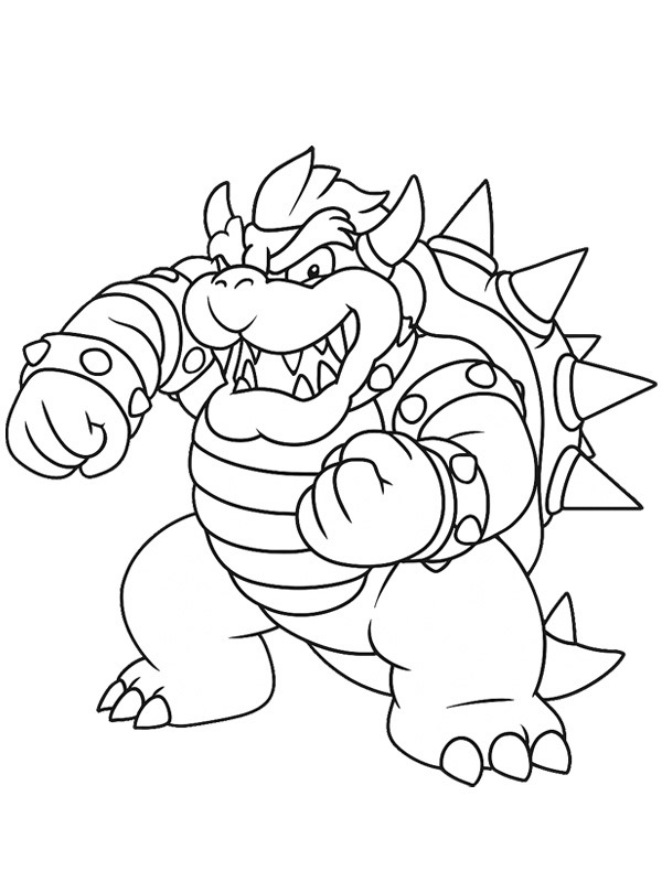 Bowser (super Mario) Ausmalbild Bowser (super Mario) Ausmalbild
