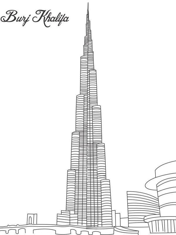 Burj Khalifa Ausmalbild