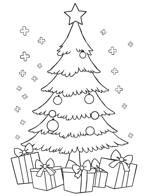 Geschenke unter dem Weihnachtsbaum Ausmalbild Geschenke unter dem Weihnachtsbaum Ausmalbild