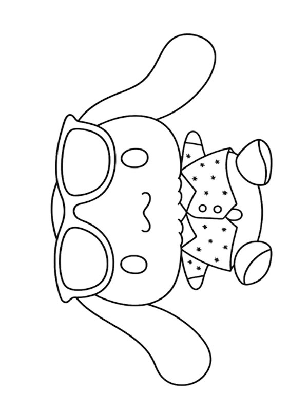 Cinnamoroll mit Brille Ausmalbild Cinnamoroll mit Brille Ausmalbild