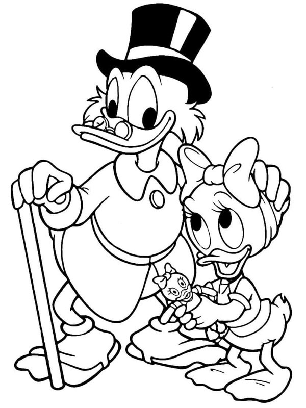 Dagobert Duck und Dicky Ausmalbild