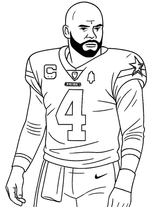 Dak Prescott Ausmalbild Dak Prescott Ausmalbild