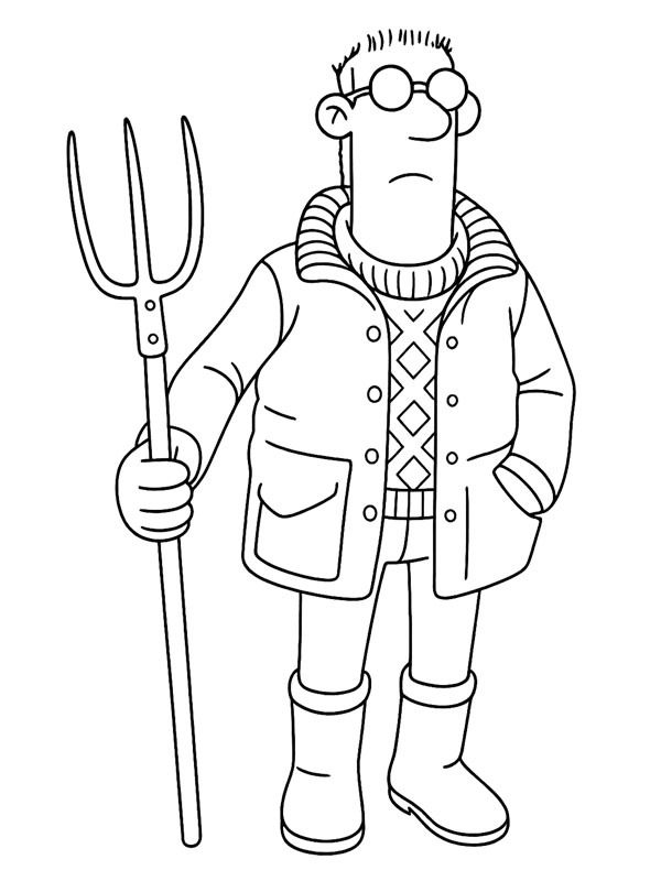 Der Farmer (Shaun das Schaf) Ausmalbild Der Farmer (Shaun das Schaf) Ausmalbild