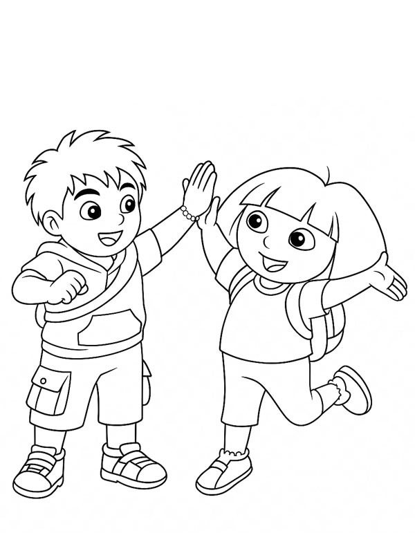 Diego und Dora Ausmalbild Diego und Dora Ausmalbild