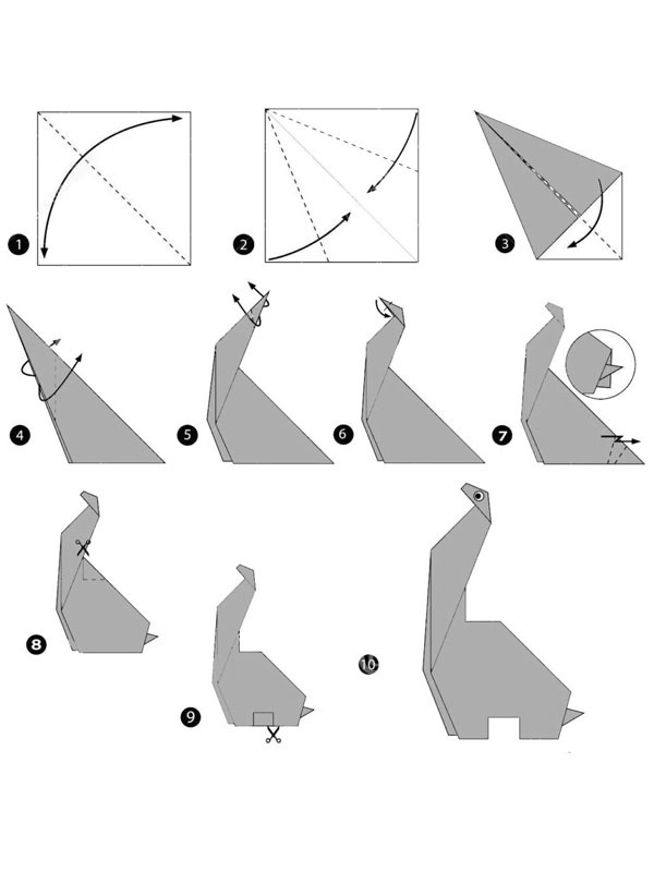 Dinosaurier falten Ausmalbild Dinosaurier falten Ausmalbild