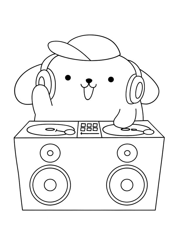 DJ Pompompurin Ausmalbild