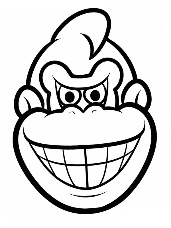Donkey Kongs Gesicht Ausmalbild