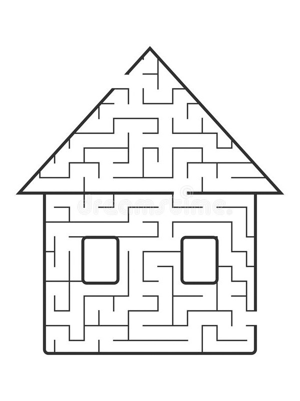 Labyrinth Haus Ausmalbild