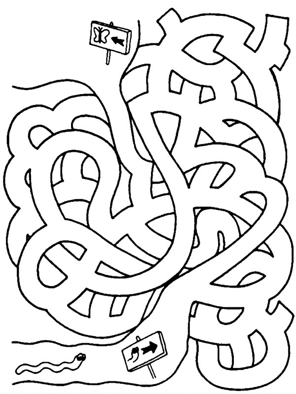 Labyrinth Wurm Ausmalbild