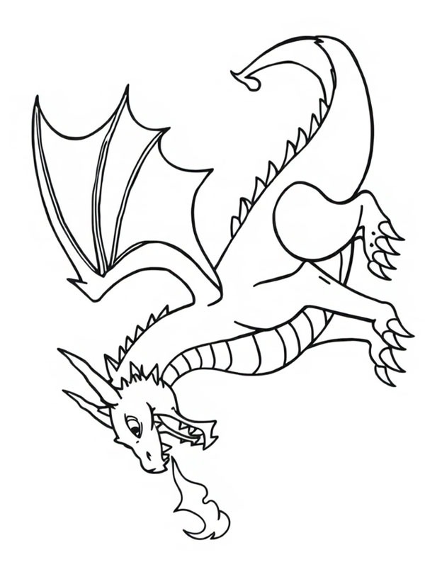Feuerspeiender Drache Ausmalbild Feuerspeiender Drache Ausmalbild