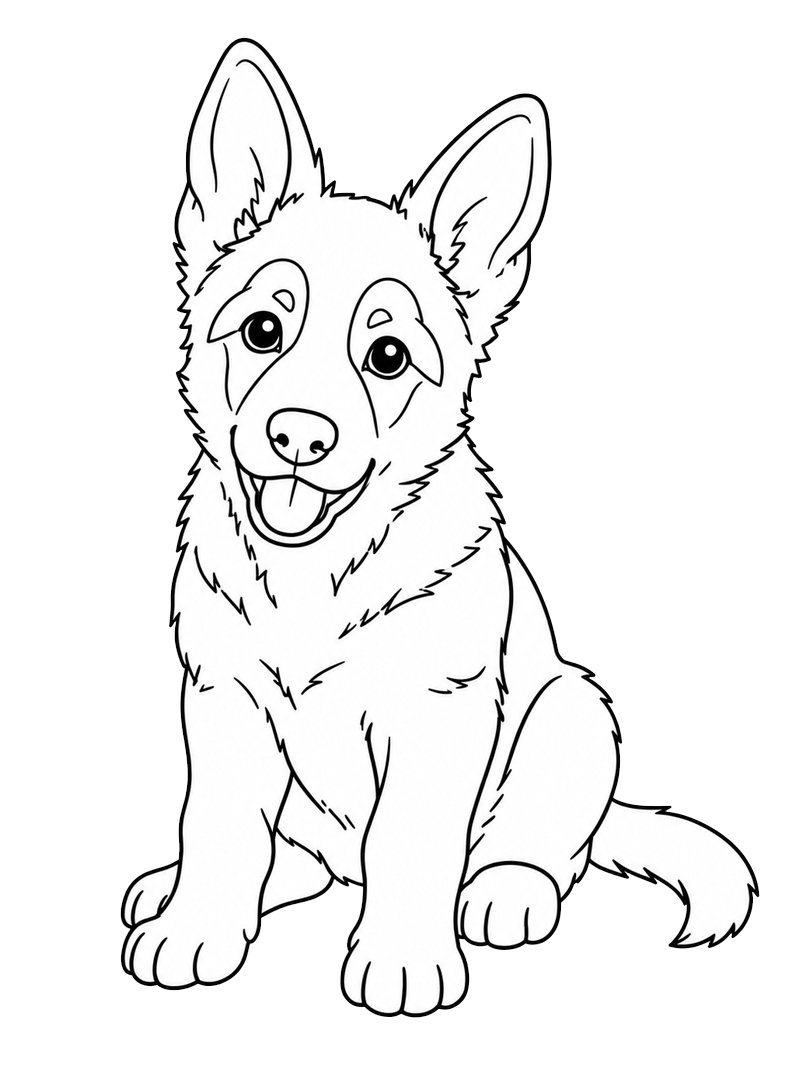 Deutscher Schäferhund Welpe Ausmalbild Deutscher Schäferhund Welpe Ausmalbild