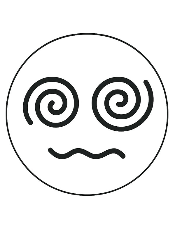 Schwindeliges Emoji Ausmalbild