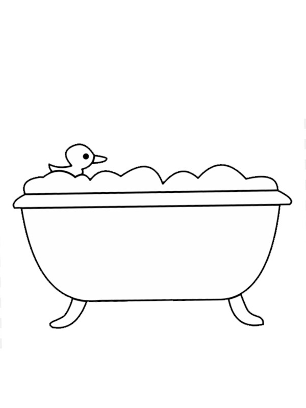 Ente in der Badewanne Ausmalbild