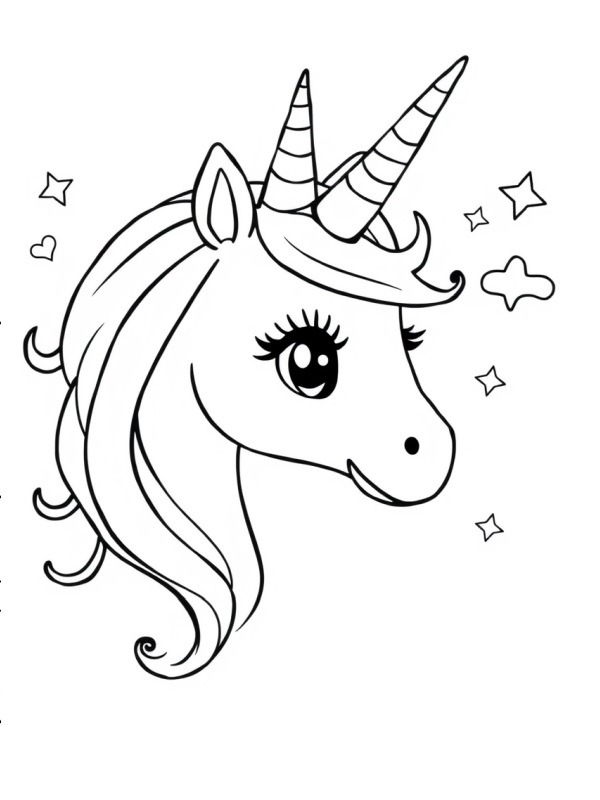 Einhornkopf Ausmalbild Einhornkopf Ausmalbild