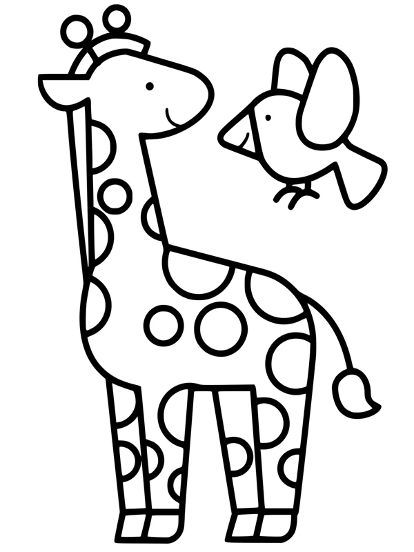 Giraffe einfach Ausmalbild