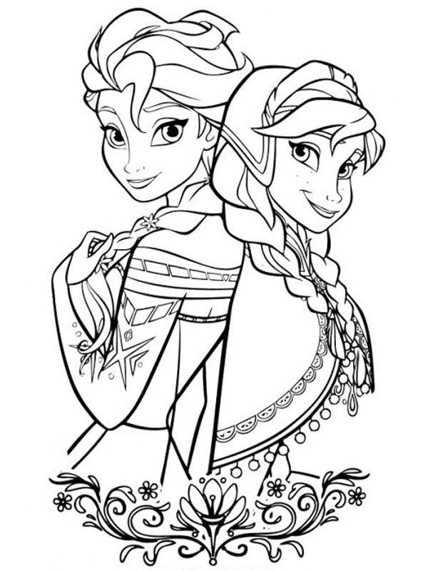 Elsa und Anna Ausmalbild