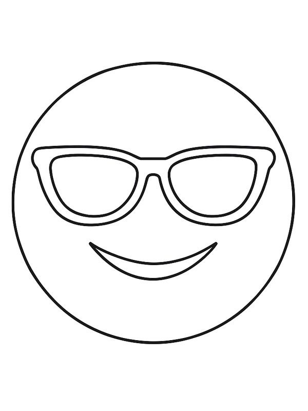 Emoji mit Sonnenbrille Ausmalbild