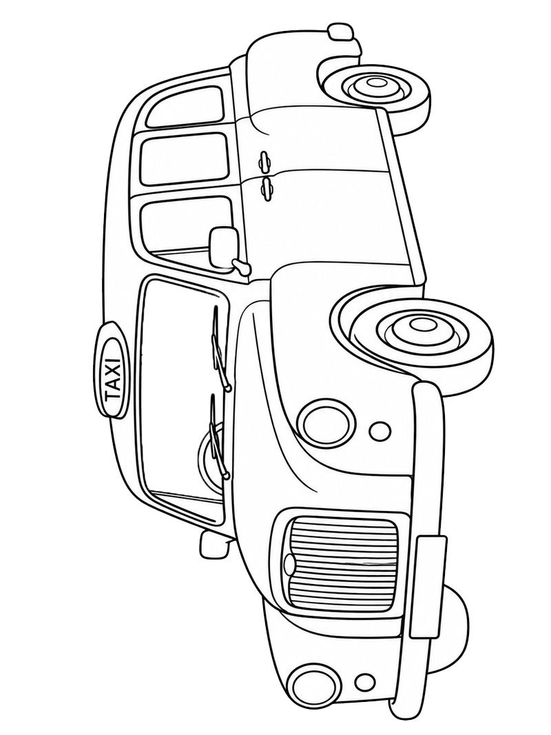 Englisches Taxi Ausmalbild Englisches Taxi Ausmalbild